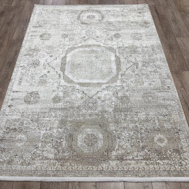 Ковер турецкий C834A7 BELLA (Шелк+Модал, бежевый)