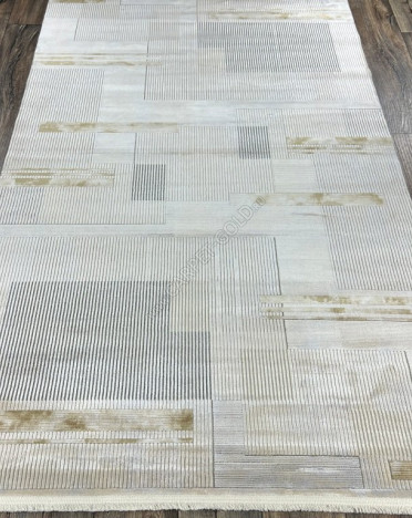 Ковер турецкий 04714A JULIA GOLD (Вискоза, бежевый, серый)