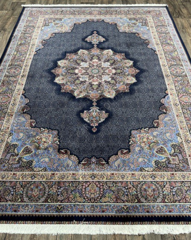 Иранский ковер Iran Qum Iran G273 (Шелк - Модал, синий)