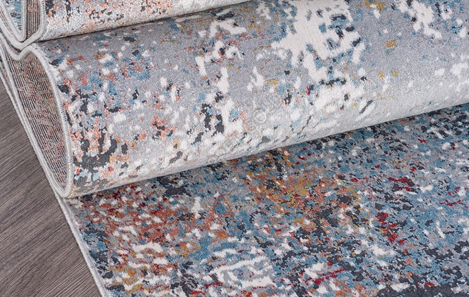 Ковер турецкий K405B - L.GRAY / BLUE MAXELL
