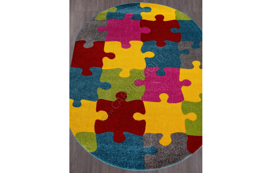 Детский ковер V820 - MULTICOLOR - Овал - коллекция RIO