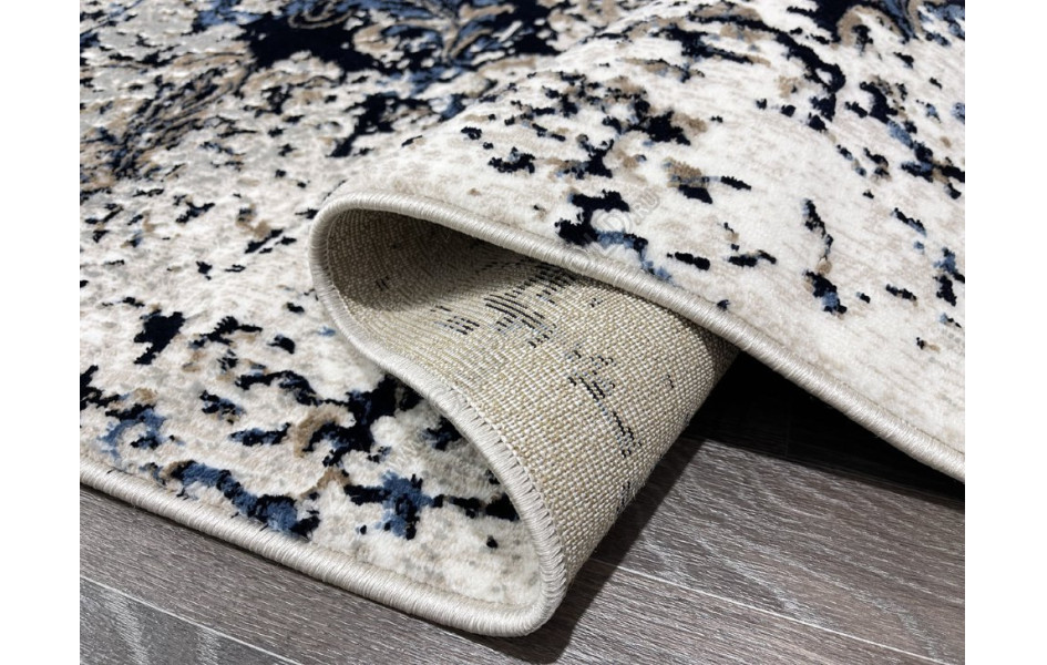 Турецкий ковер 40640A_LACIVERT / COKME BEYAZ ОВАЛ