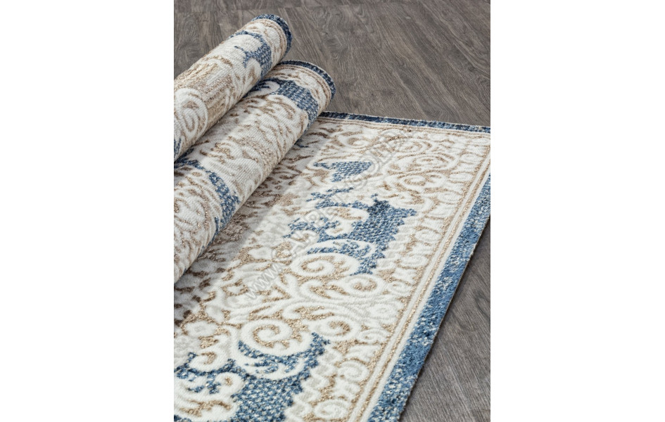 Ковер O1701 - 630 CREAM / BLUE - Прямоугольник - коллекция ANTEP