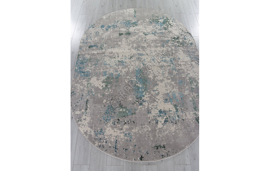 Ковер F477 - GRAY-BLUE - Овал - коллекция LIMAN