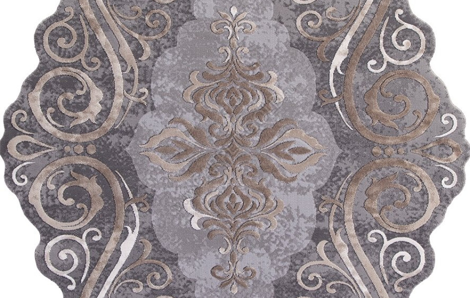 Ковер 00858C - GREY / BROWN - Прямоугольник - коллекция SAFIR