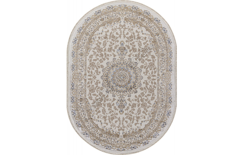 Ковер 27239A - CREAM / BLUE - Овал - коллекция MOSSO